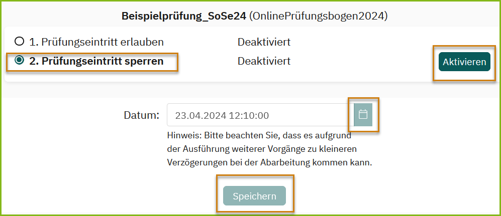 Eintritt sperren
