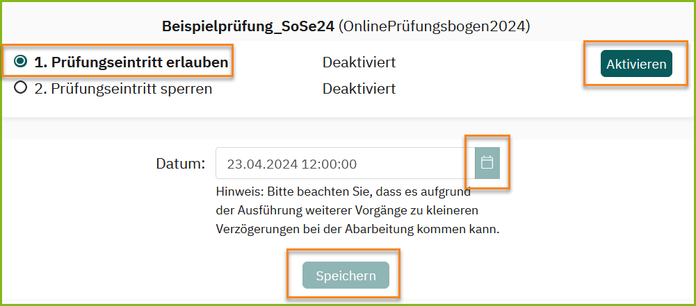 Eintritt erlauben