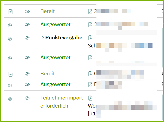 Übersichht Status