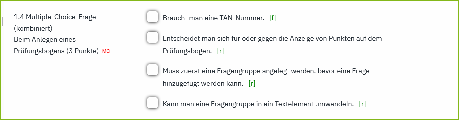 MC kombi Frage