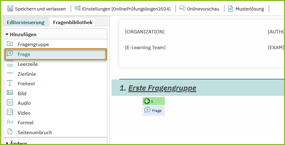 Frage hinzufügen
