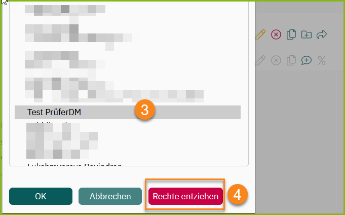 Freigabe Bib zurücknehmen